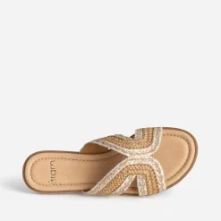Eram Mules/Tongs|Sandales^Mule raphia tressé BEIGE