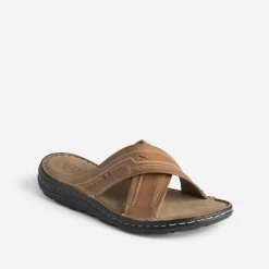 Eram Nu-Pieds/Sandales^Mule éco-conçue à brides croisées CAMEL