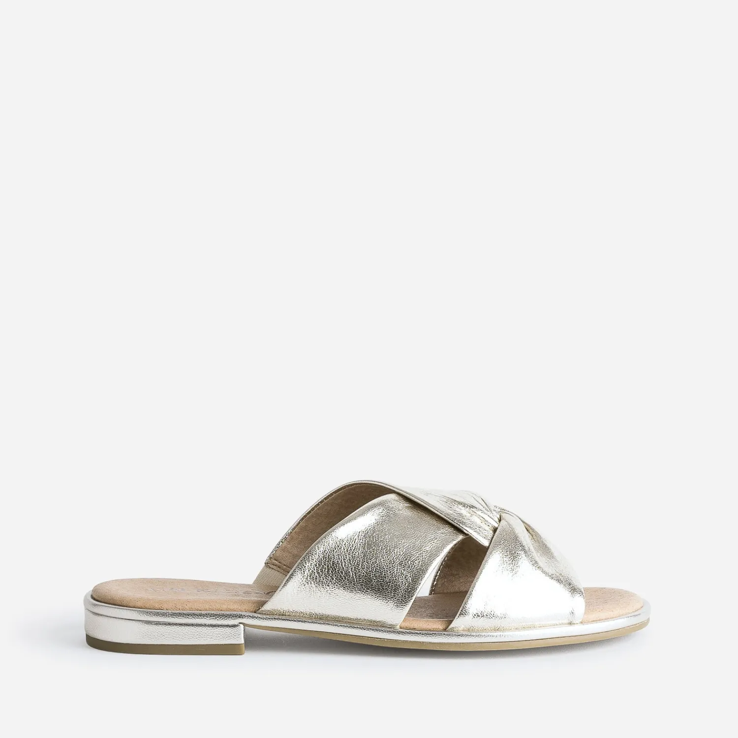 Caprice Mules/Tongs|Sandales^Mule dée en cuir à brides croisées OR