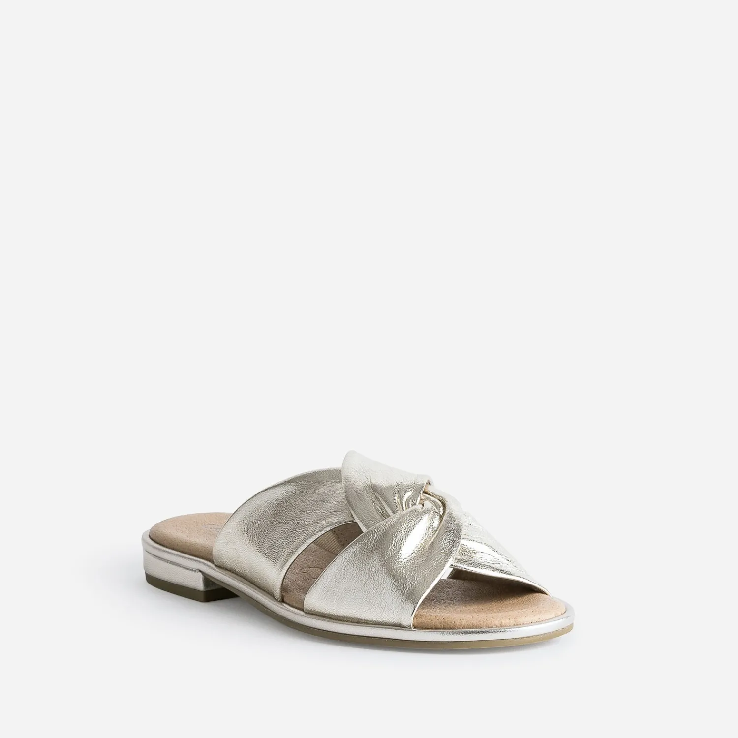 Caprice Mules/Tongs|Sandales^Mule dée en cuir à brides croisées OR
