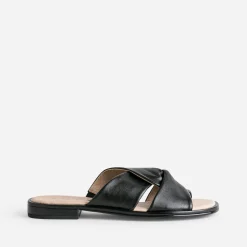 Caprice Sandales|Mules/Tongs^Mule e en cuir à brides croisées NOIR