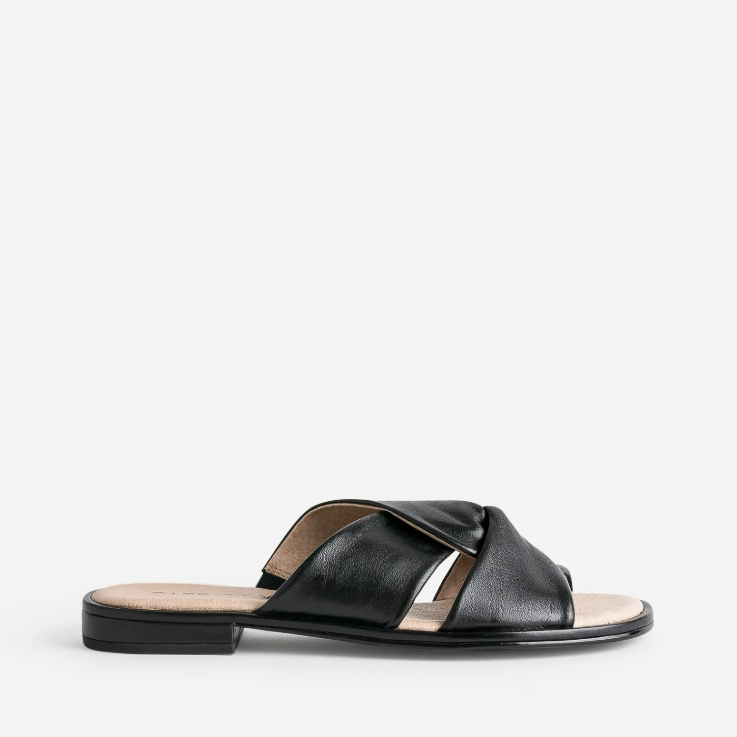 Caprice Sandales|Mules/Tongs^Mule e en cuir à brides croisées NOIR