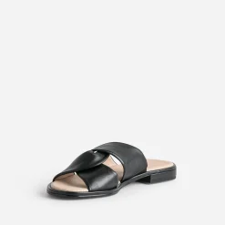 Caprice Sandales|Mules/Tongs^Mule e en cuir à brides croisées NOIR