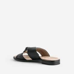 Caprice Sandales|Mules/Tongs^Mule e en cuir à brides croisées NOIR