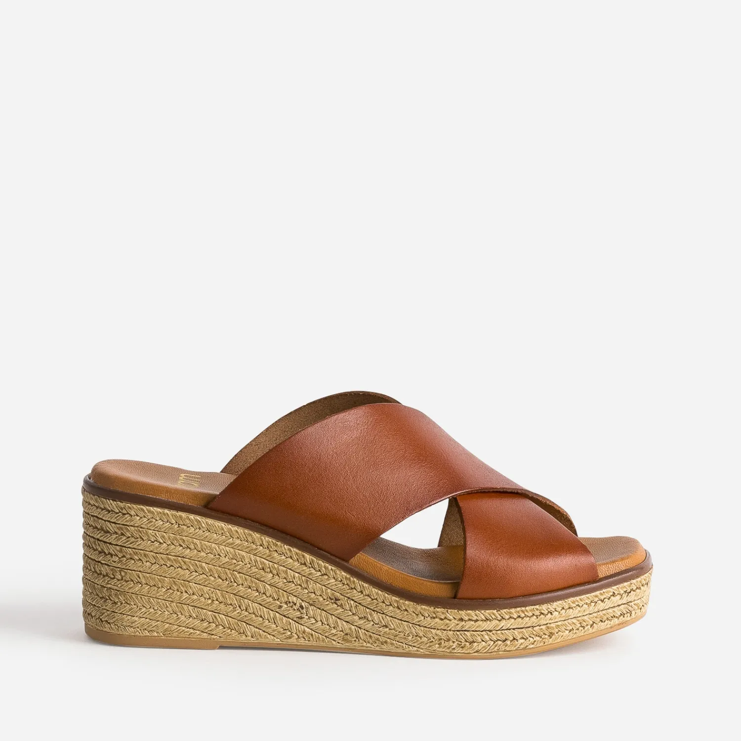 Eram Mules/Tongs|Sandales^Mule compensée rouge foncé en cuir éco-conçu MARRON
