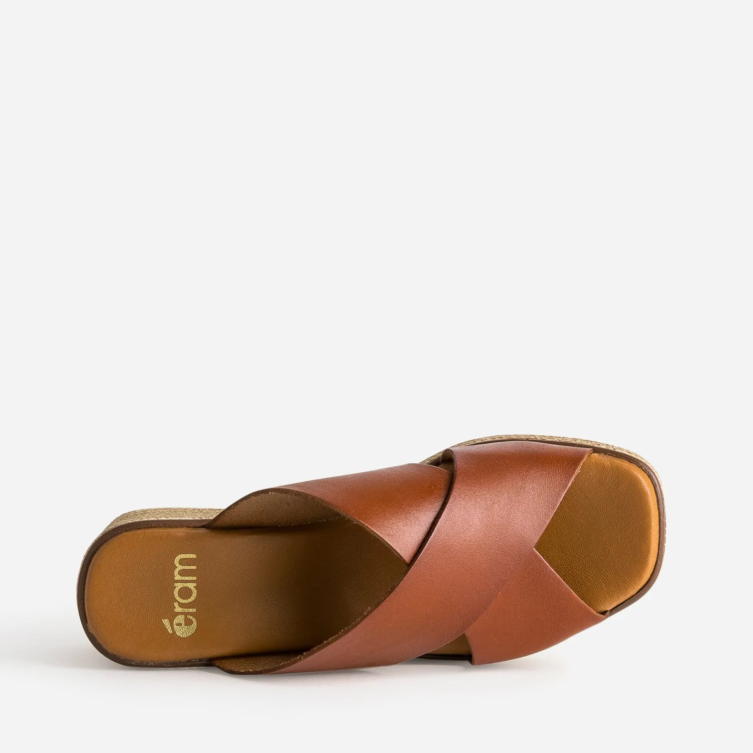 Eram Mules/Tongs|Sandales^Mule compensée rouge foncé en cuir éco-conçu MARRON
