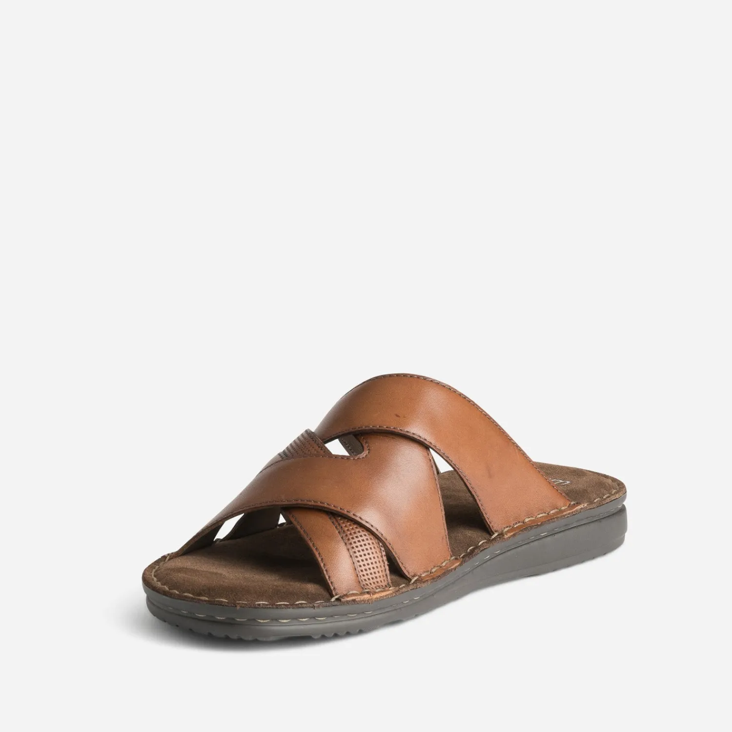 Eram Nu-Pieds/Sandales^Mule confort cuir COGNAC