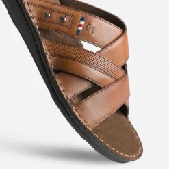 Eram Nu-Pieds/Sandales^Mule confort cuir COGNAC