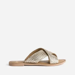 Eram Mules/Tongs|Sandales^Mule dée en cuir tressé OR