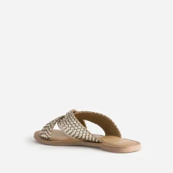 Eram Mules/Tongs|Sandales^Mule dée en cuir tressé OR
