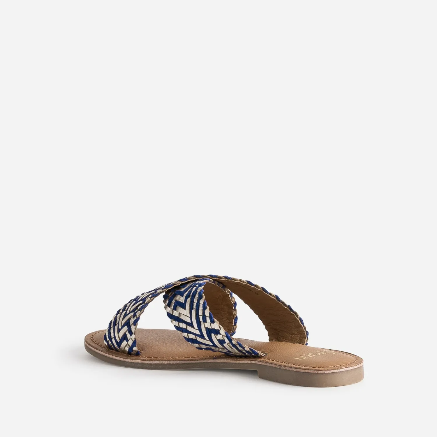 Eram Mules/Tongs|Sandales^Mule dée et bleue cuir tressé OR
