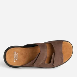 FRANCE ARNO Nu-Pieds/Sandales^Mule FRANCE ARNIO cuir à scratchs MARRON