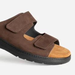 FRANCE ARNO Nu-Pieds/Sandales^Mule FRANCE ARNIO cuir à scratchs MARRON