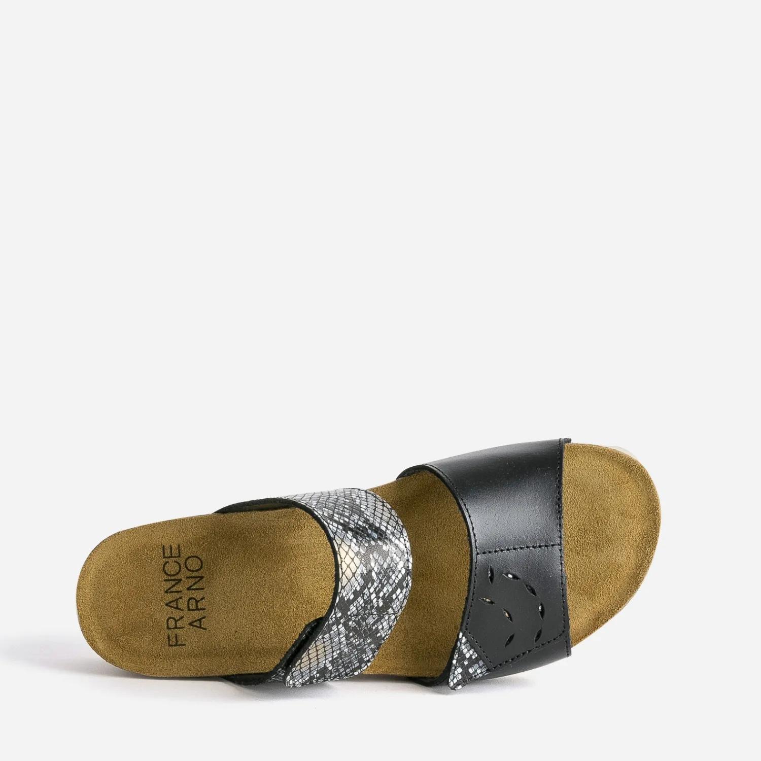 FRANCE ARNO Mules/Tongs^Mule et effet python cuir NOIR