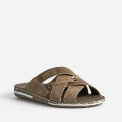 Eram Nu-Pieds/Sandales^Mule bi matière MARRON