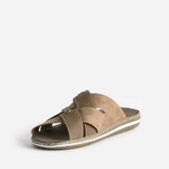 Eram Nu-Pieds/Sandales^Mule bi matière MARRON