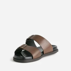 Eram Nu-Pieds/Sandales^Mule en cuir MARRON