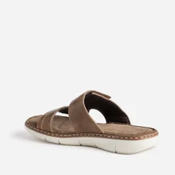 Eram Nu-Pieds/Sandales^Mule marron en cuir à scratchs COGNAC