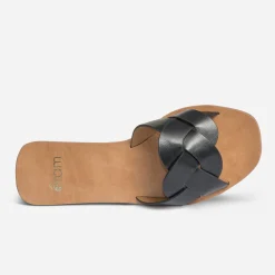 Eram Mules/Tongs^Mule e à bride tressée NOIR