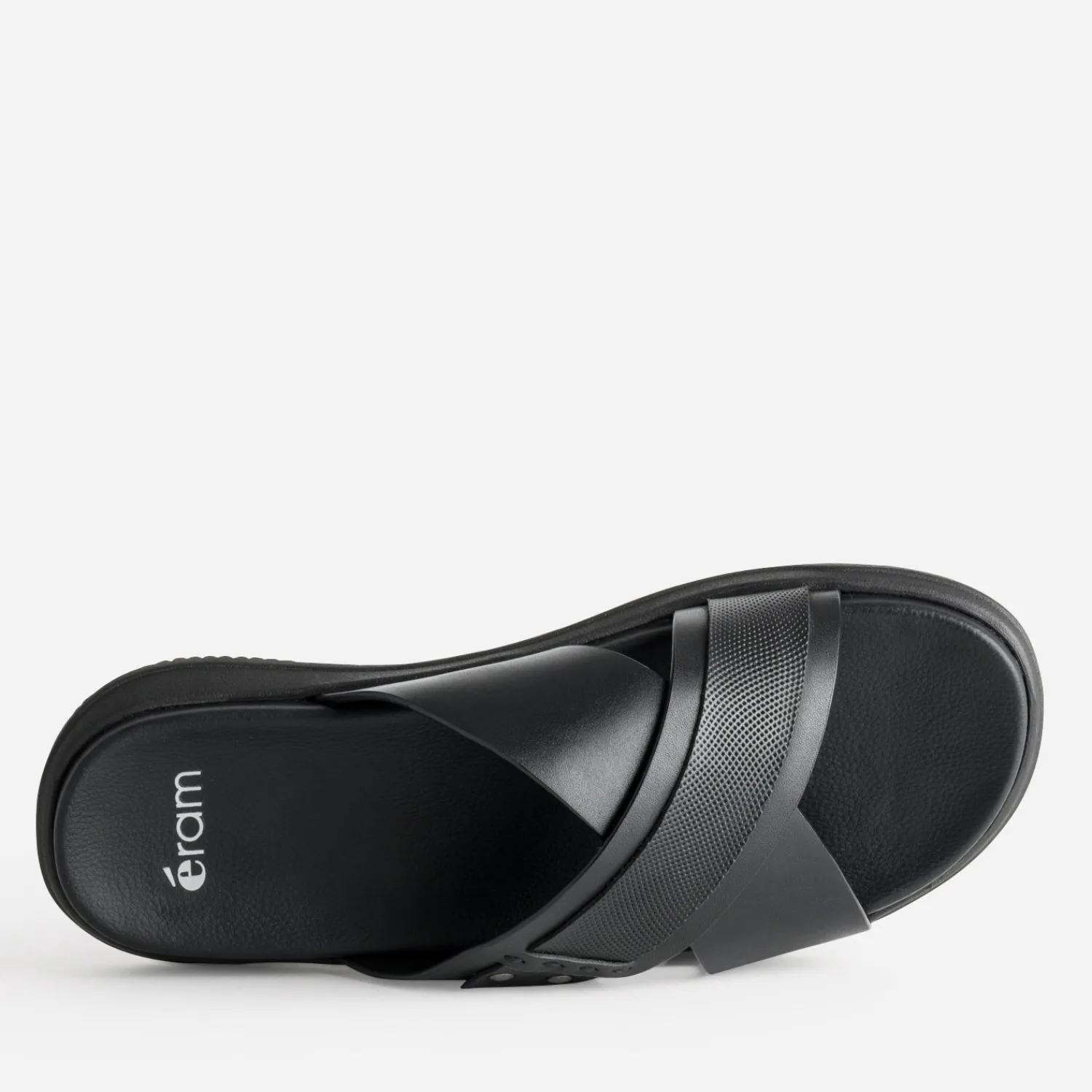 Eram Nu-Pieds/Sandales^Mule e cuir brides croisées NOIR