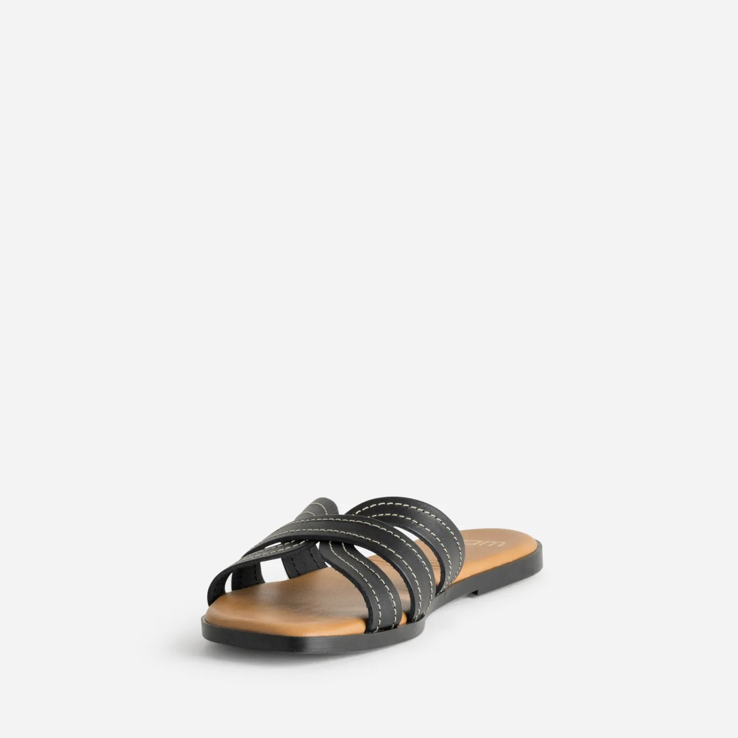 Eram Mules/Tongs|Sandales^Mule e cuir brides détails couture NOIR