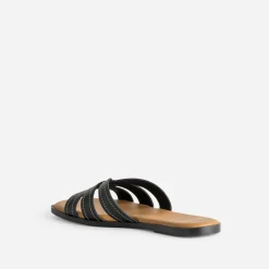 Eram Mules/Tongs|Sandales^Mule e cuir brides détails couture NOIR