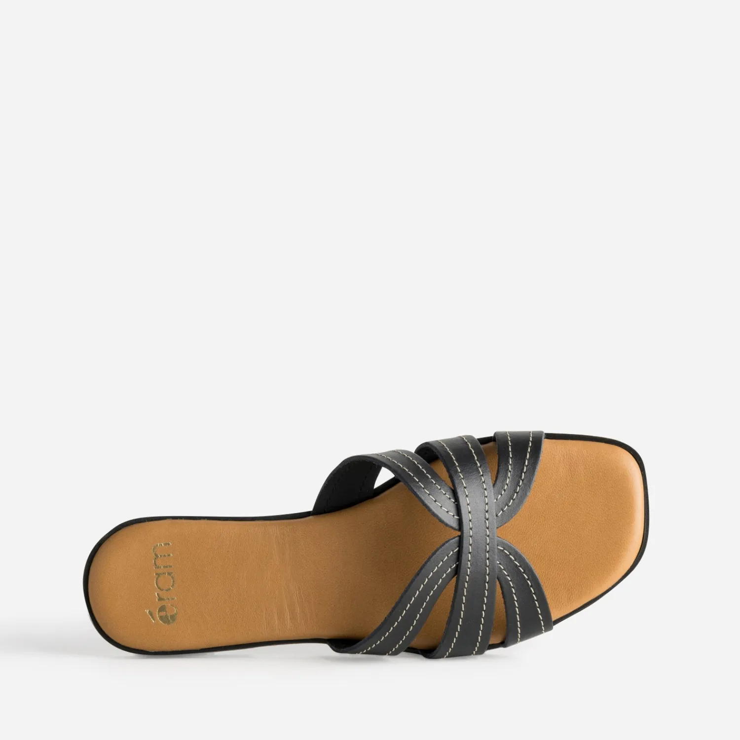 Eram Mules/Tongs|Sandales^Mule e cuir brides détails couture NOIR