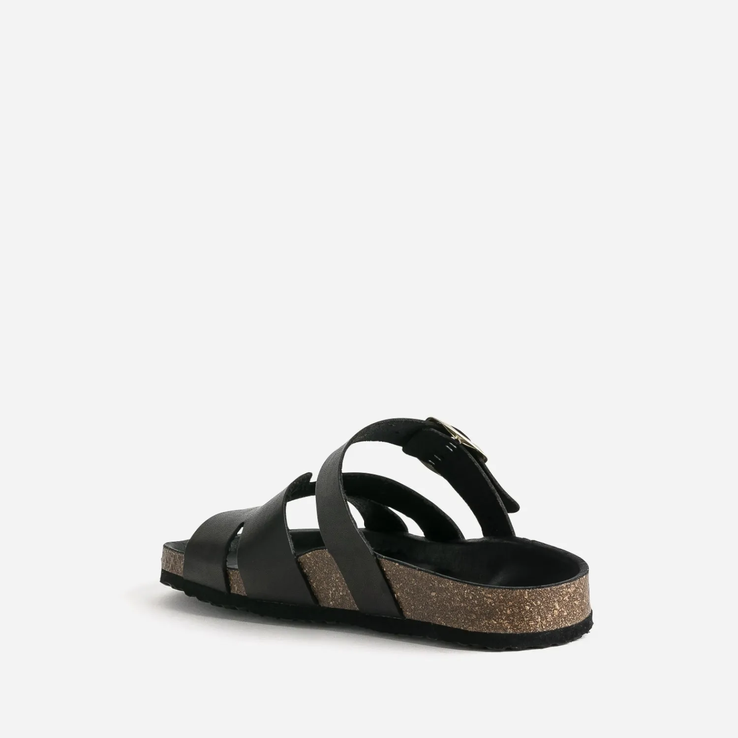 Eram Mules/Tongs^Mule e cuir double bride NOIR