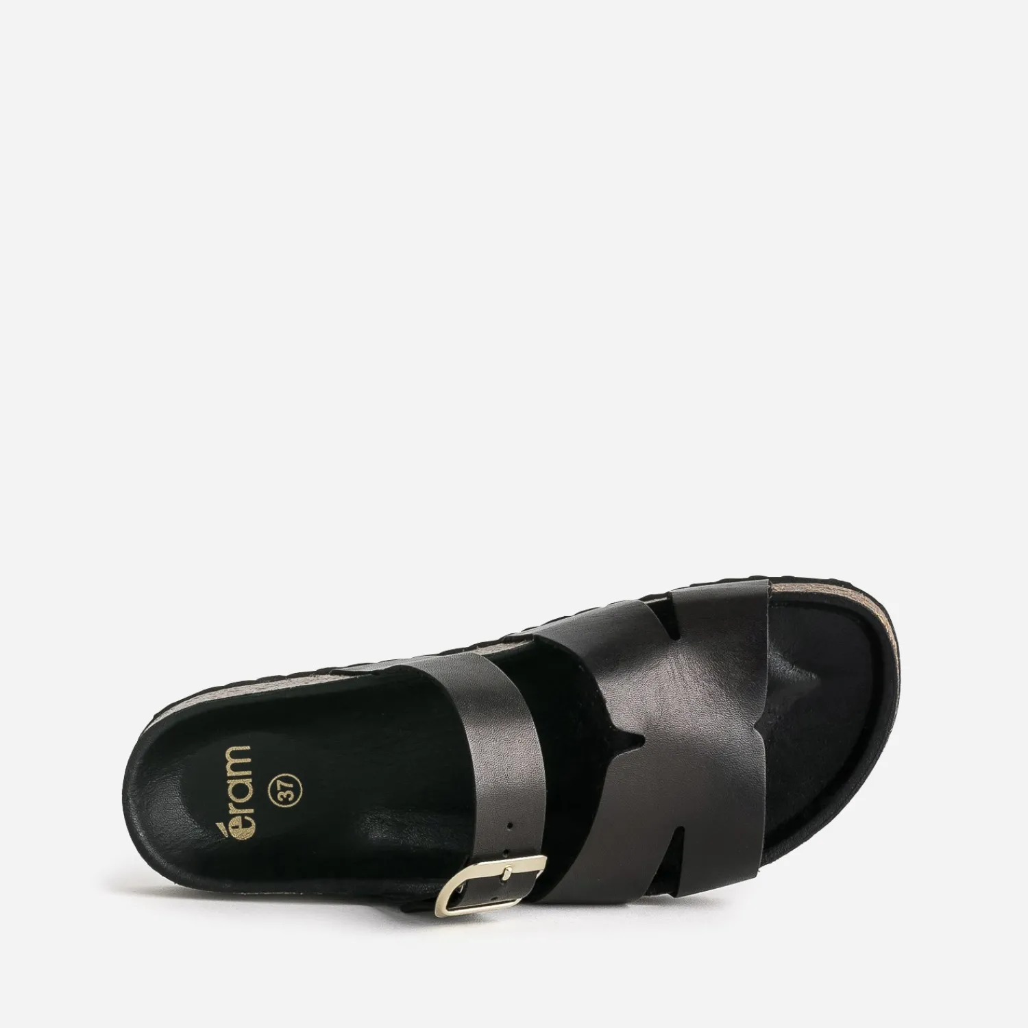 Eram Mules/Tongs^Mule e cuir double bride NOIR