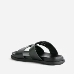 Eram Nu-Pieds/Sandales^Mule e en cuir NOIR