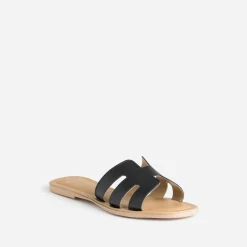 Eram Mules/Tongs|Sandales^Mule e en cuir grainé NOIR