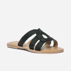 Eram Mules/Tongs^Mule e en textile tressé NOIR