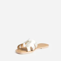 Eram Mules/Tongs|Sandales^Mule en cuir grainé OR