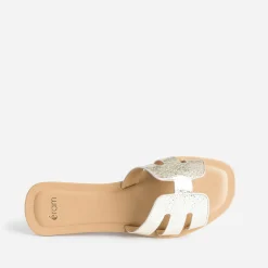 Eram Mules/Tongs|Sandales^Mule en cuir grainé OR