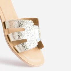Eram Mules/Tongs|Sandales^Mule en cuir grainé OR