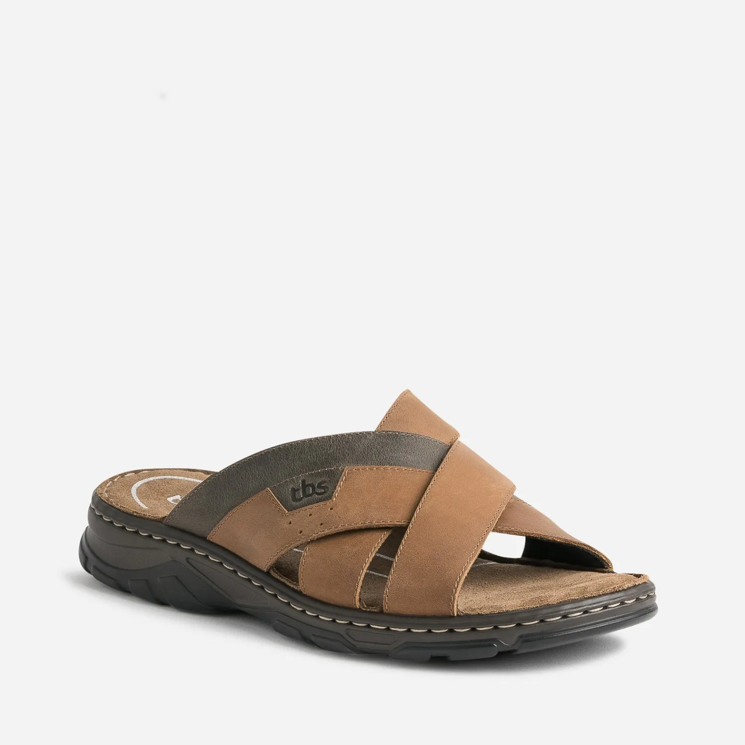 Tbs Nu-Pieds/Sandales^Mule marron en cuir COGNAC