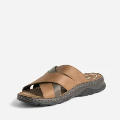 Tbs Nu-Pieds/Sandales^Mule marron en cuir COGNAC