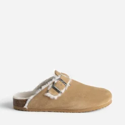 Texto Mules/Tongs^Mule cuir velours fourré BEIGE