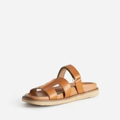 Texto Mules/Tongs^Mule cuir COGNAC