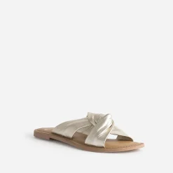 Eram Mules/Tongs|Sandales^Mule TEXTO dée en cuir à brides souples croisées OR