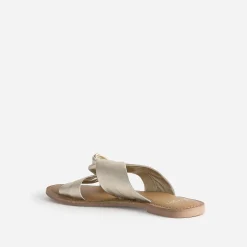 Eram Mules/Tongs|Sandales^Mule TEXTO dée en cuir à brides souples croisées OR