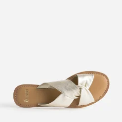 Eram Mules/Tongs|Sandales^Mule TEXTO dée en cuir à brides souples croisées OR