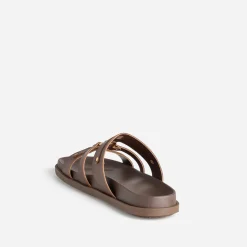 Texto Mules/Tongs|Sandales^Mule cuir décor clous MARRON