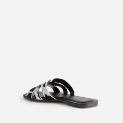 Texto Mules/Tongs|Sandales^Mule cuir motif vache MARRON