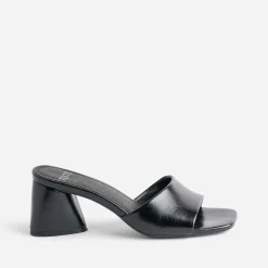 Texto Mules/Tongs|Sandales^Mule e à talon triangle NOIR
