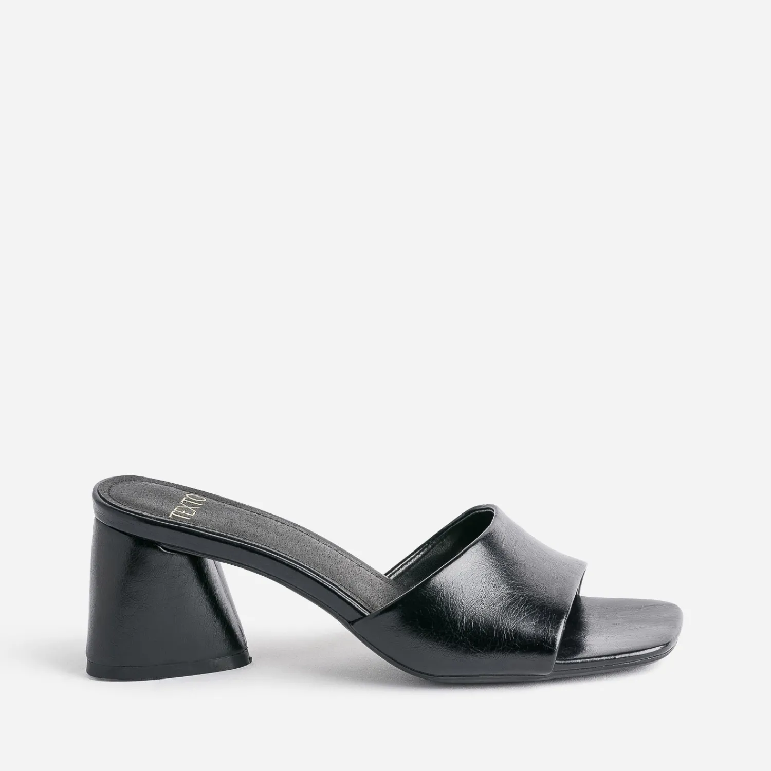 Texto Mules/Tongs|Sandales^Mule e à talon triangle NOIR