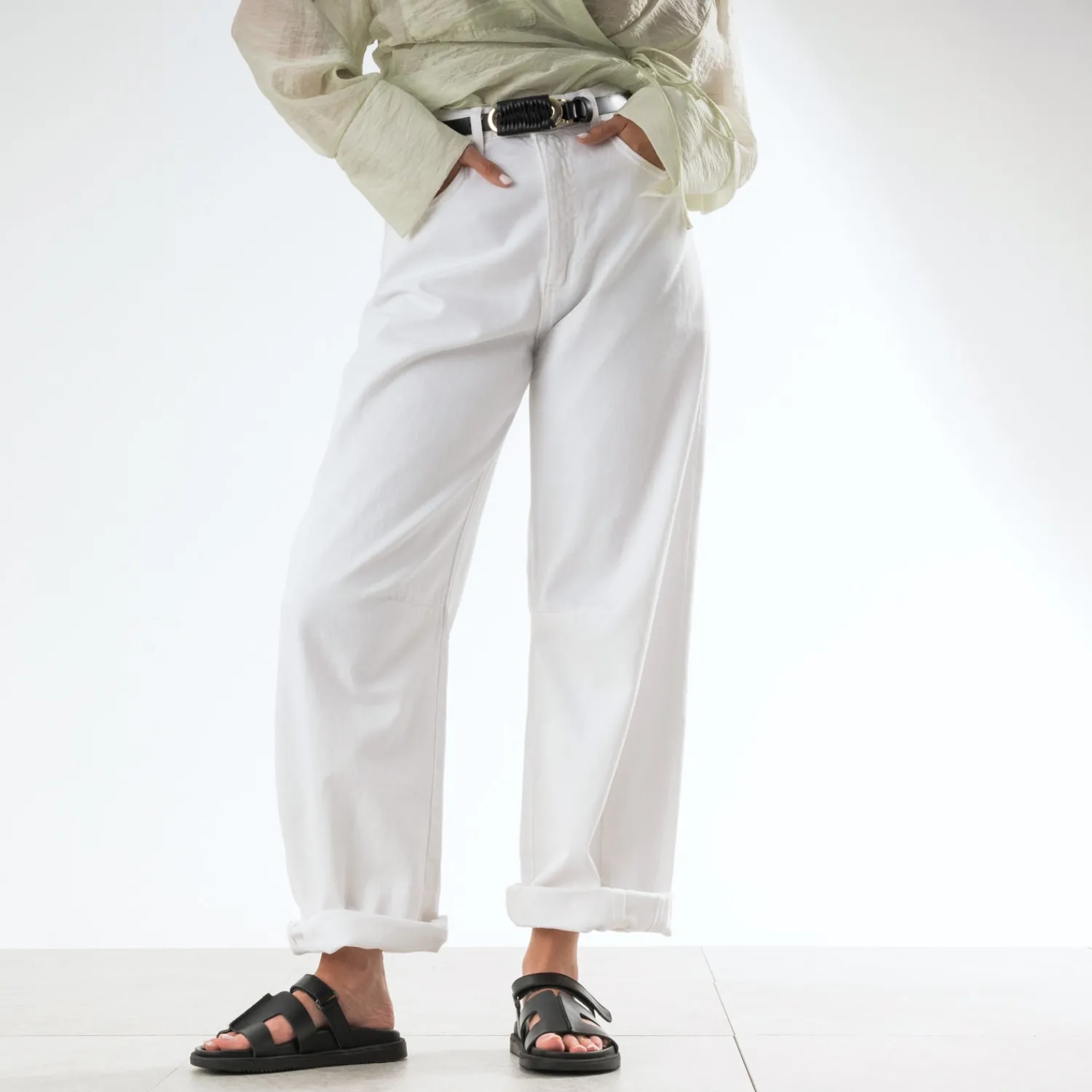 Texto Mules/Tongs|Sandales^Mule e cuir NOIR