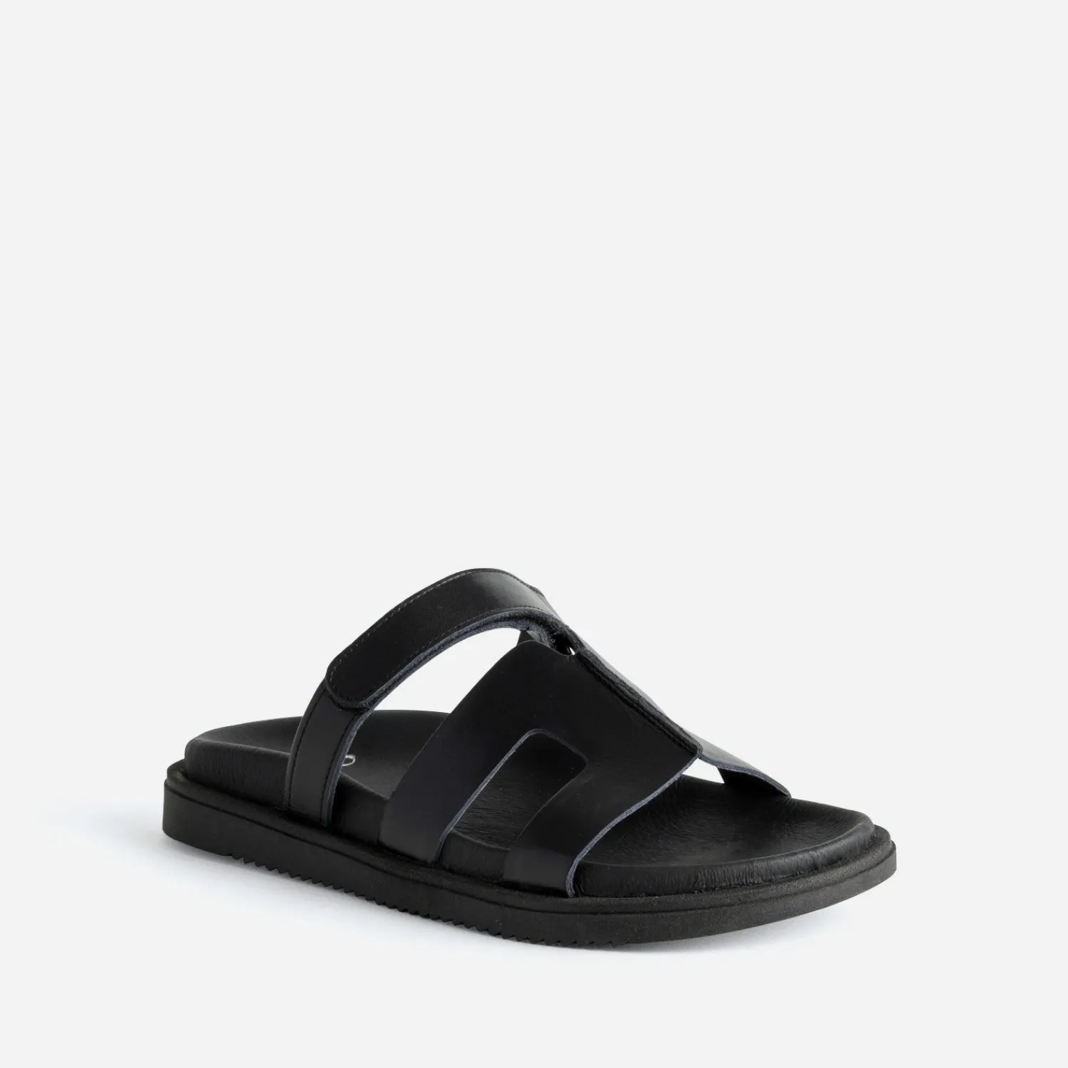 Texto Mules/Tongs|Sandales^Mule e cuir NOIR