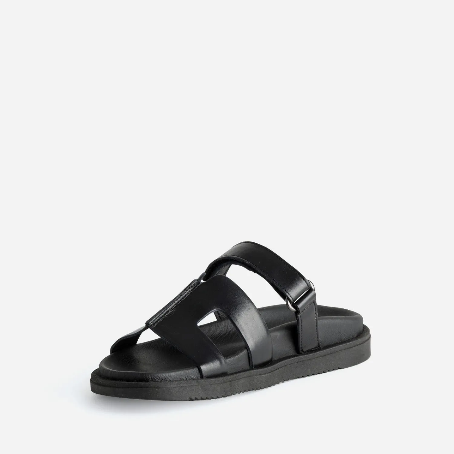Texto Mules/Tongs|Sandales^Mule e cuir NOIR