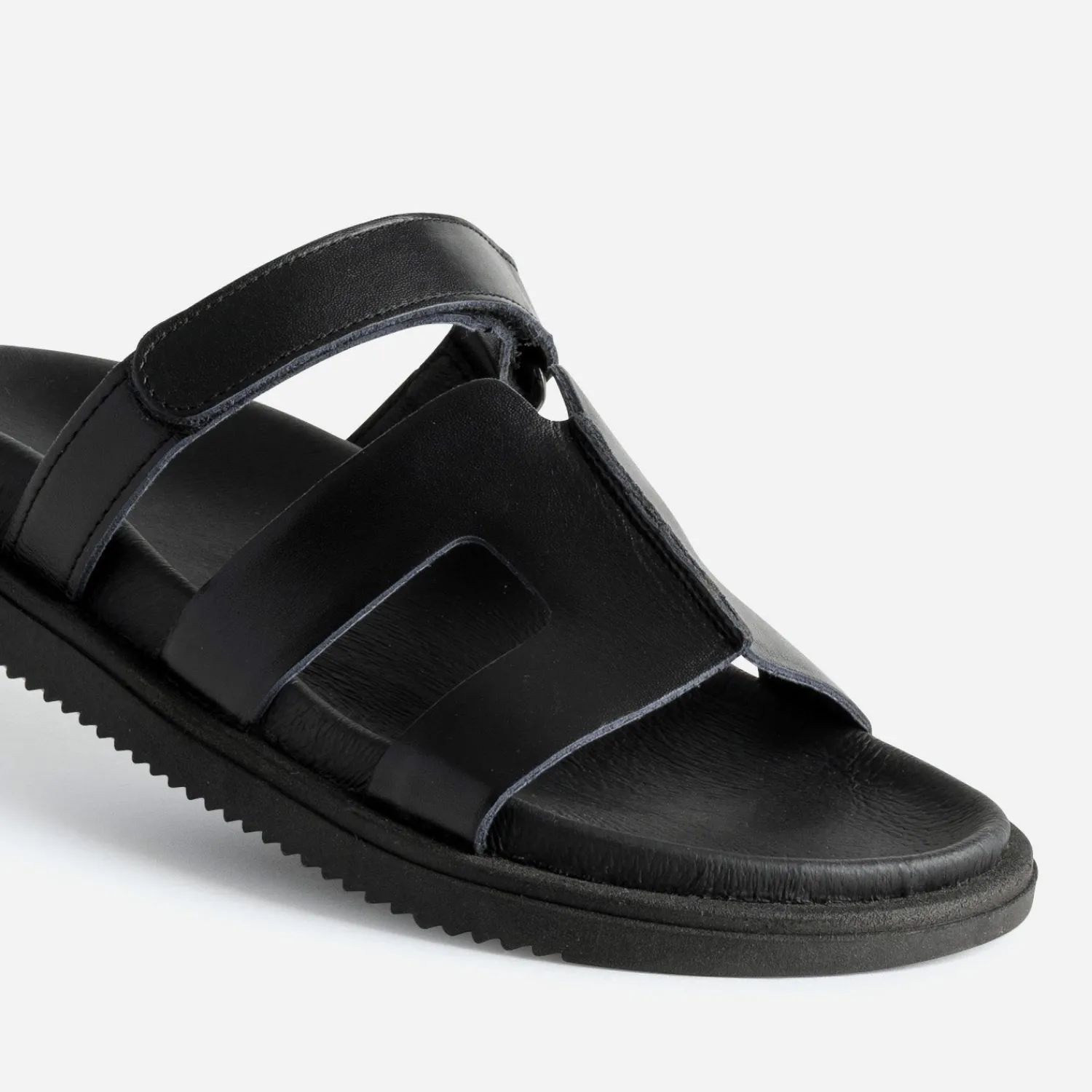 Texto Mules/Tongs|Sandales^Mule e cuir NOIR